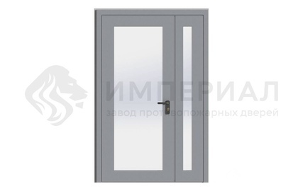 Противопожарная алюминиевая двери двупольная ДПМО-2